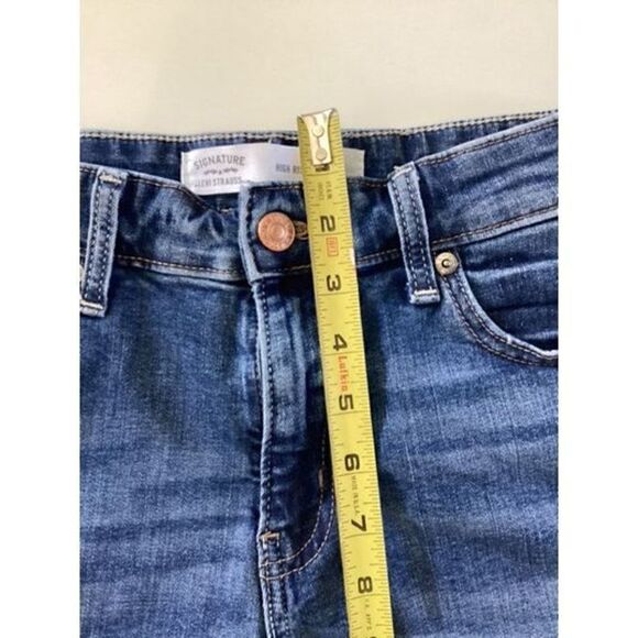 Levi Strauss Signature High Rise Shorts Sz 6 (28) Raw Hem Stretch - Picture 7 of 10